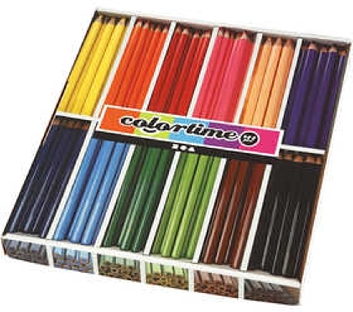 Colortime kleurpotloden, vulling: 5 mm, diverse kleuren, Jumbo, 144stuks [HOB-38080]